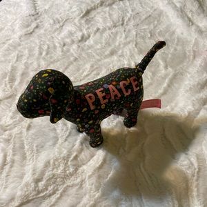 Pink Victoria’s Secret Peace Stuffed Floral Dog New with Tags